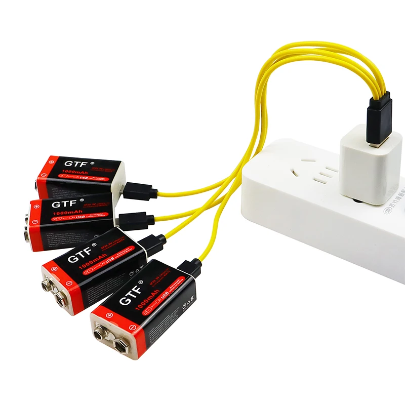 Аккумулятор литий-ионный 9 В 1000 мА ч Micro USB для мультиметра микрофона игрушек