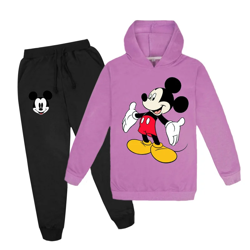 Детская одежда Disney детский хлопковый костюм на весну и осень милый свитер штаны с