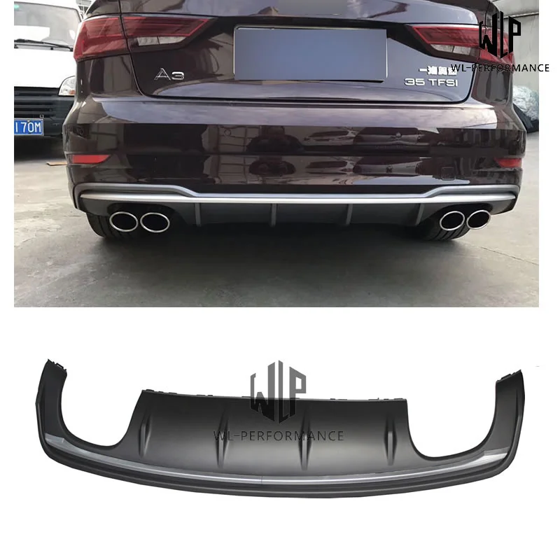 

A3 Sline S3 High Quality ABS Rear Lip Diffuser Car Styling For Audi A3 Sline S3 Sedan 4 door Car Body Kit 2013-UP