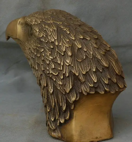 Статуэтка фэн-шуй ястреб 8 дюймов из старой бронзы статуэтка с головой орла