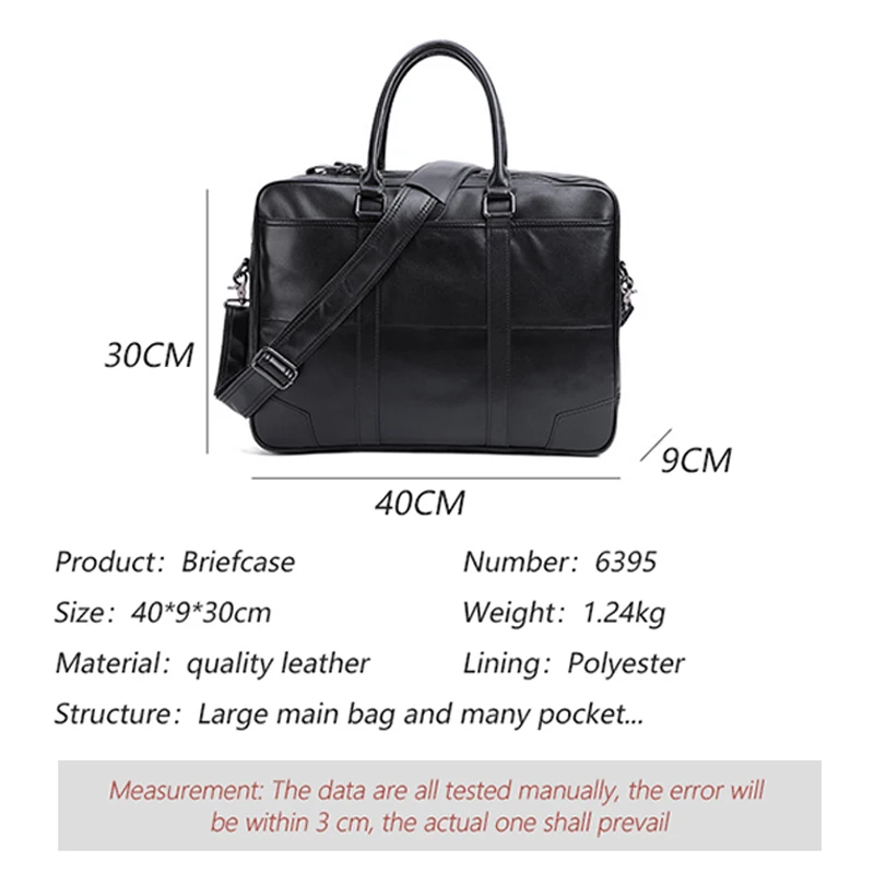 

JOYIR Business Retro Men's Briefcase Genuine Leather Handbag Laptop Bag for Men Crossbody Shoulder Bags Business Messenger Bags