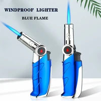 elbow foldable metal spray gun lighter blue flame windproof butane turbo lighter cigar tube kitchen outdoor igniter gadget gift