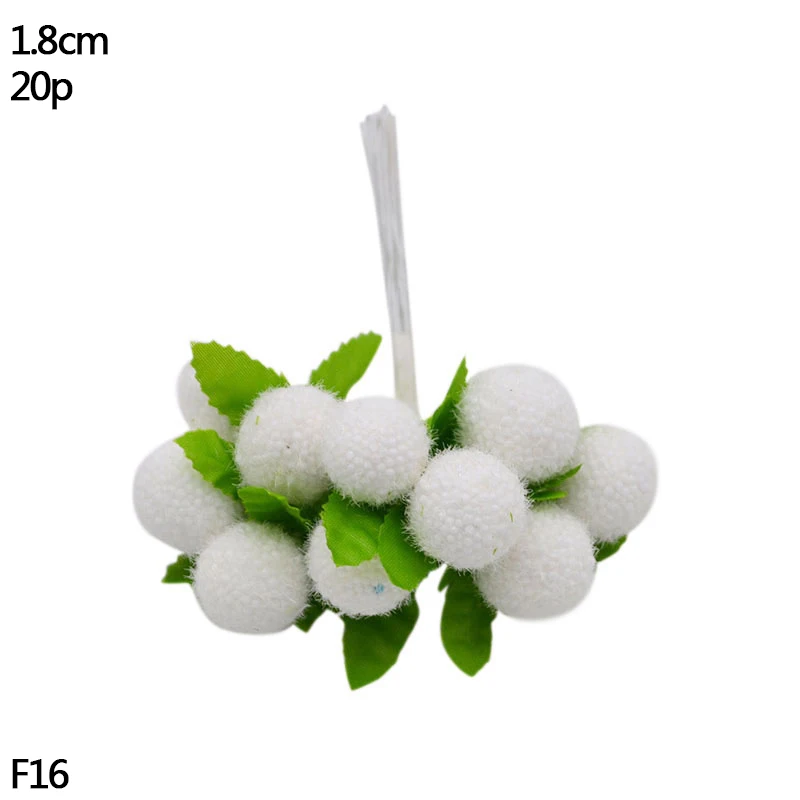 w16-20pcs white 10/20 Вт, 30 Вт, 50 шт. фиолетовый искусственная тычинка цветы вишни ягоды букет, свадьбы, Рождества, украшение венок DIY аксессуары - Цвет: w16-20pcs white
