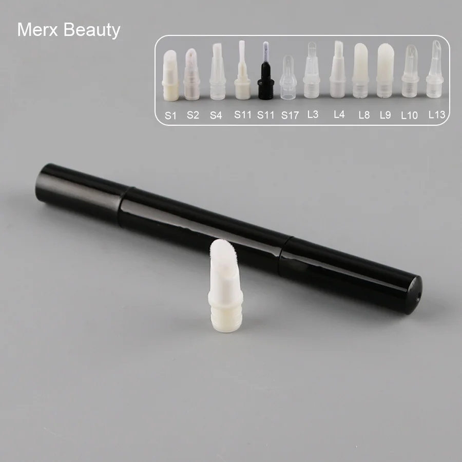Черная пустая Косметическая ручка с разными аппликаторами 50 шт. 3 мл пластиковая