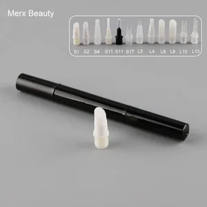 Черная пустая Косметическая ручка с разными аппликаторами, 50 шт., 3 мл, пластиковая круглая трубка для блеска для губ, портативная поворотная ручка, ручка для набора