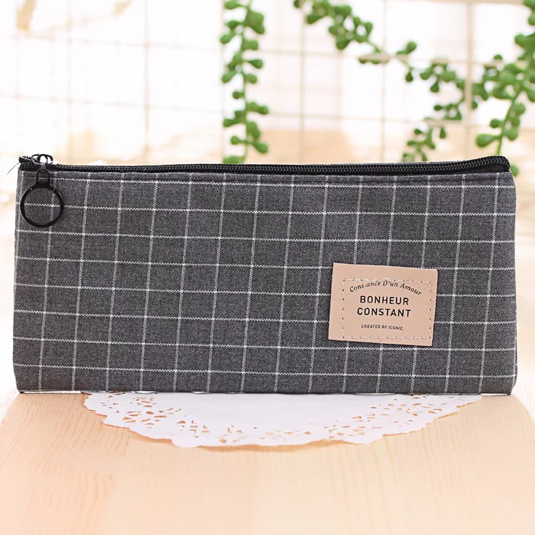 Холщовая Сумка в клетку и полоску 1 шт. канцелярские принадлежности чехол для