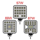 1 платный светодиодный фонарь дневного света для вождения автомобиля 87 Вт69 Вт57 Вт квадратная Автомобильная фара для мотоцикла