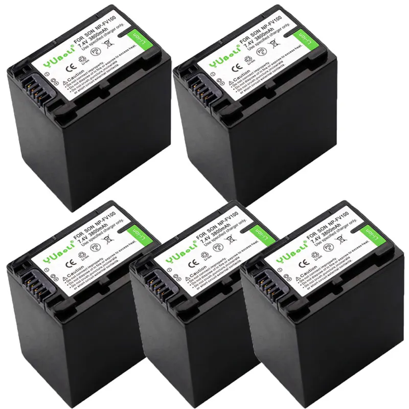 5 шт./лот батарея NPFV100 NP-FV100 NP FV100 аккумуляторные батареи для Sony NP-FV30 NP-FV50 SX83E SX63E