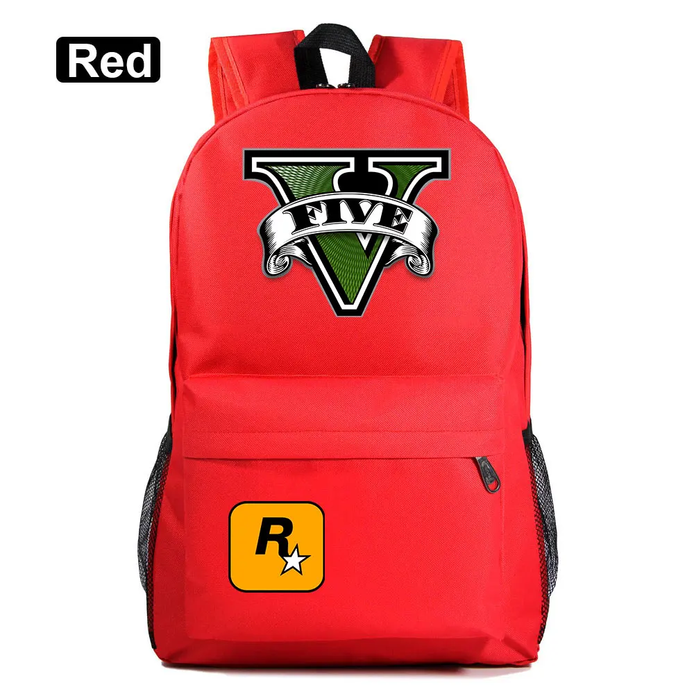 02 Модная популярная игра GTA5 Grand Theft Auto V мальчик девочка книжный школьный рюкзак женская сумка пакет школьная сумка для подростков мужской студенческий рюкзак - Цвет: 02