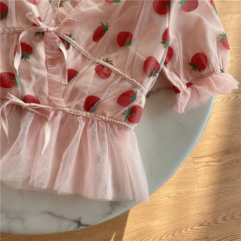 

Elegant Short-Sleeved Chiffon Shirt Women's Loose 20 Summer New Korean Fashion Printed V-neck Short Section Top Blouses Blusas