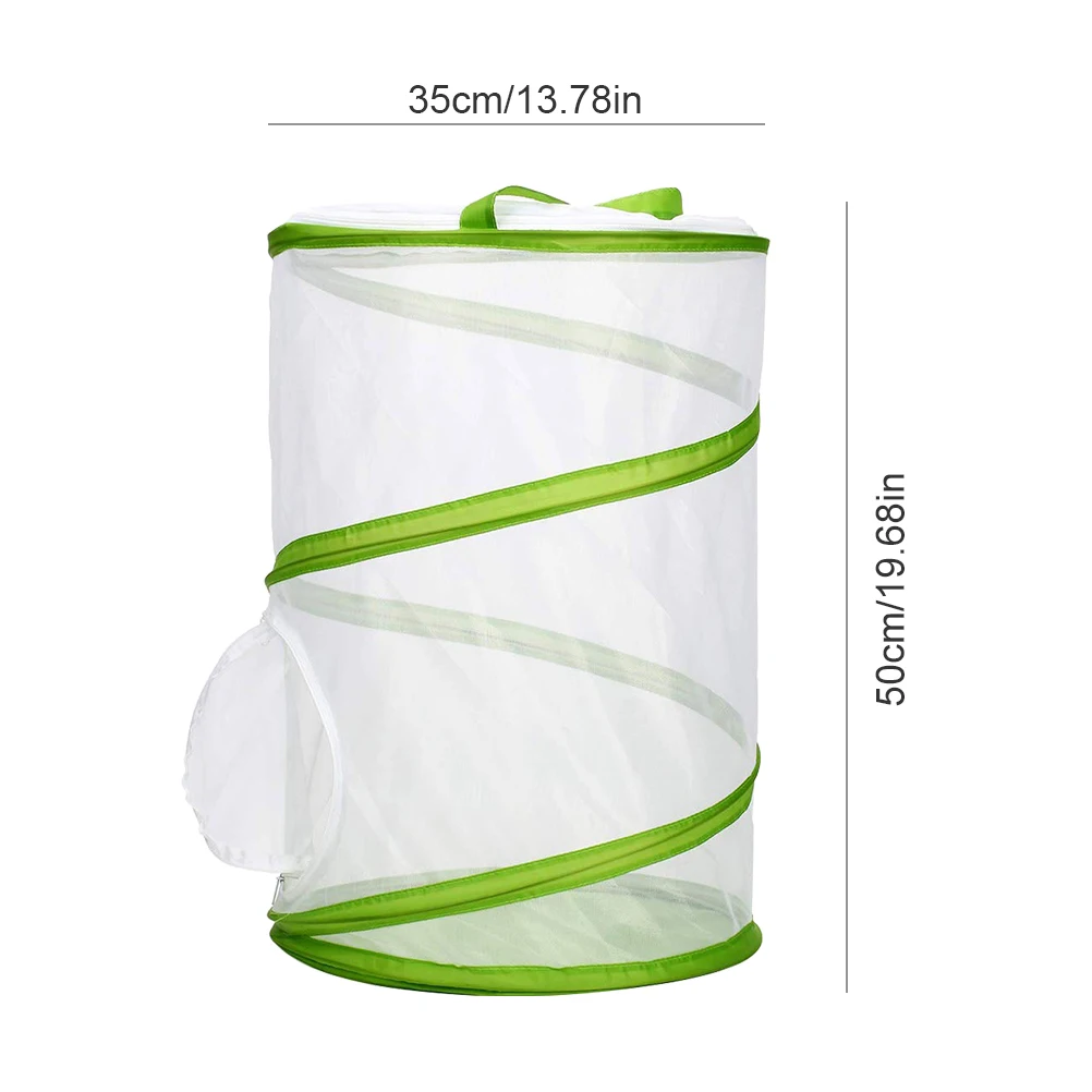 Folding Insect Mesh Cage Butterfly Dragonfly Mantis Breathable Habitat Cylindrical Breeding Feeding Container Catching | Дом и сад