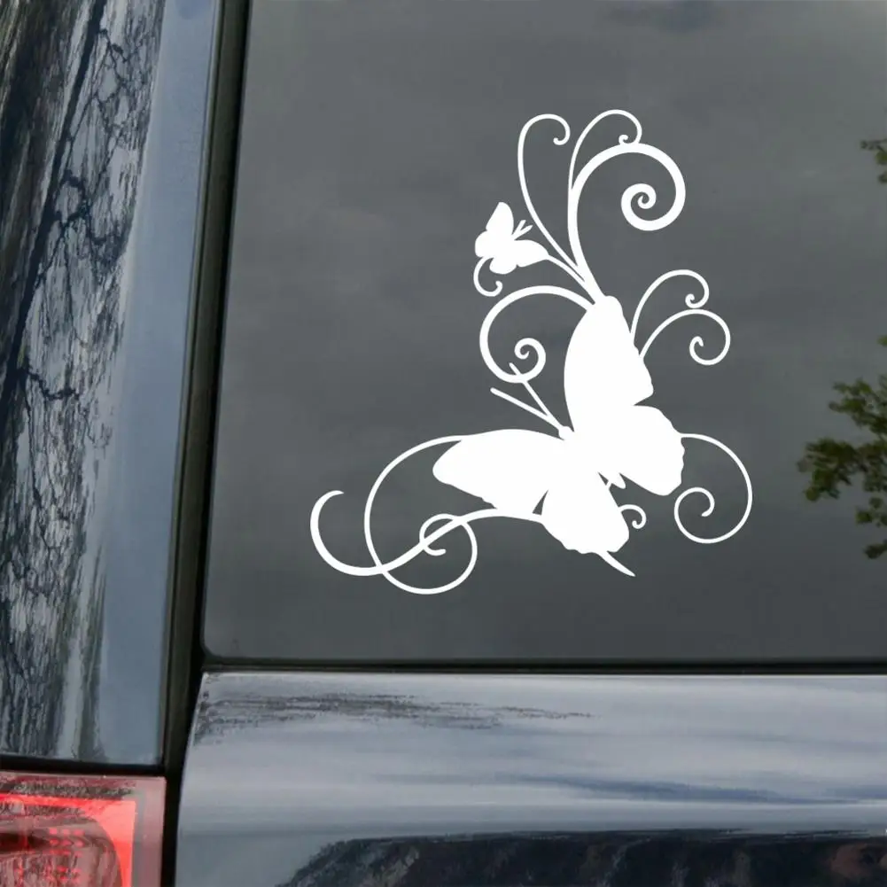 

Interesting Car Rear Windshield Sticker Butterfly Flower Shape Car Sticker Decals PVC 15cm X15cm