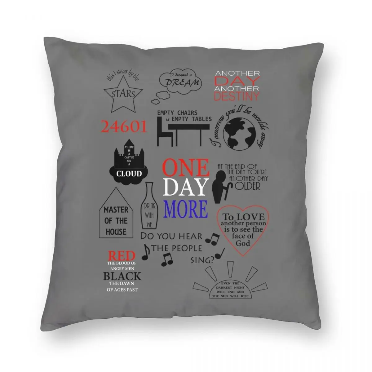 

Les Miserables Quotes Square Pillowcase Polyester Linen Velvet Printed Zip Decorative Pillow Case Home Cushion Case 18"