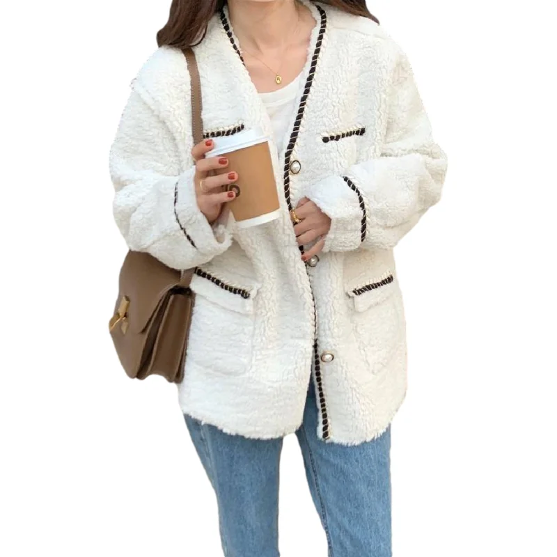 

New Winter Coat Womens Oversize Fashion Cashmere Wool Coats Outerwear Female Short Thickening Warm Woolen Overcoat Women Trench
