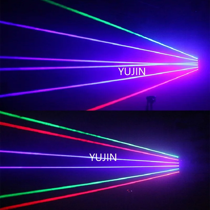 2 шт./лот rgb dj диско этапа лазерный луч 3W 6 глаза полноцветный жира сценический