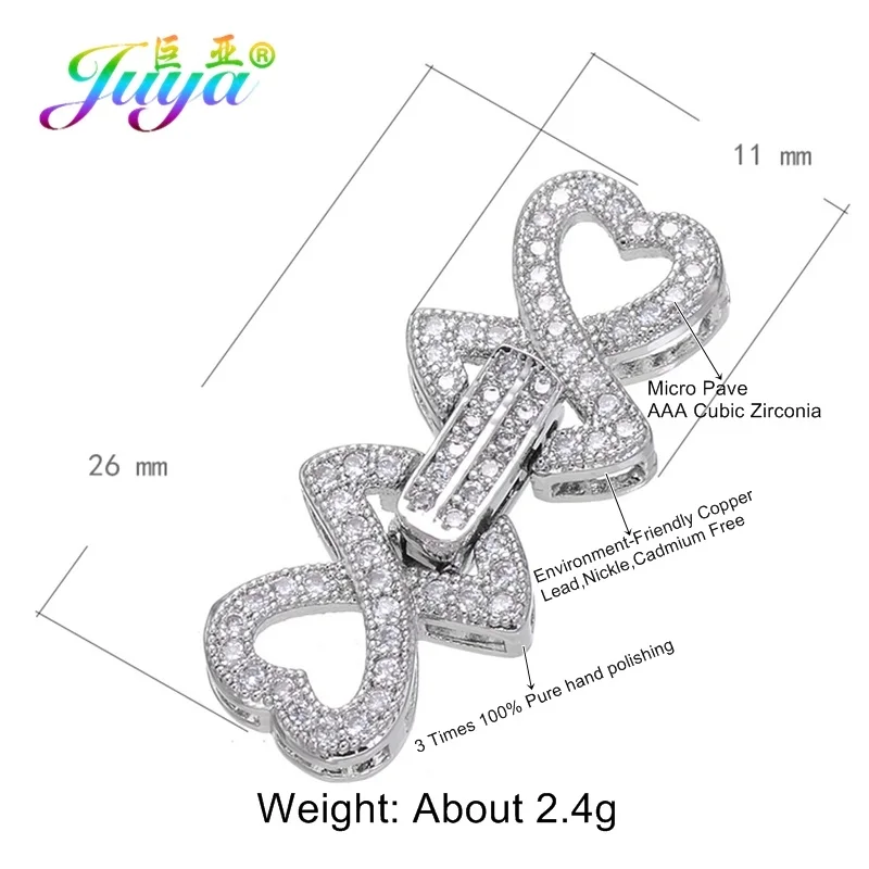 White Gold Juya, сделай сам, ювелирная застежка, фурнитура ручной работы, металлическая застежка, застежки для женщин, натуральный камень, жемчуг, рукоделие, изготовление ювелирных изделий - Цвет: White Gold