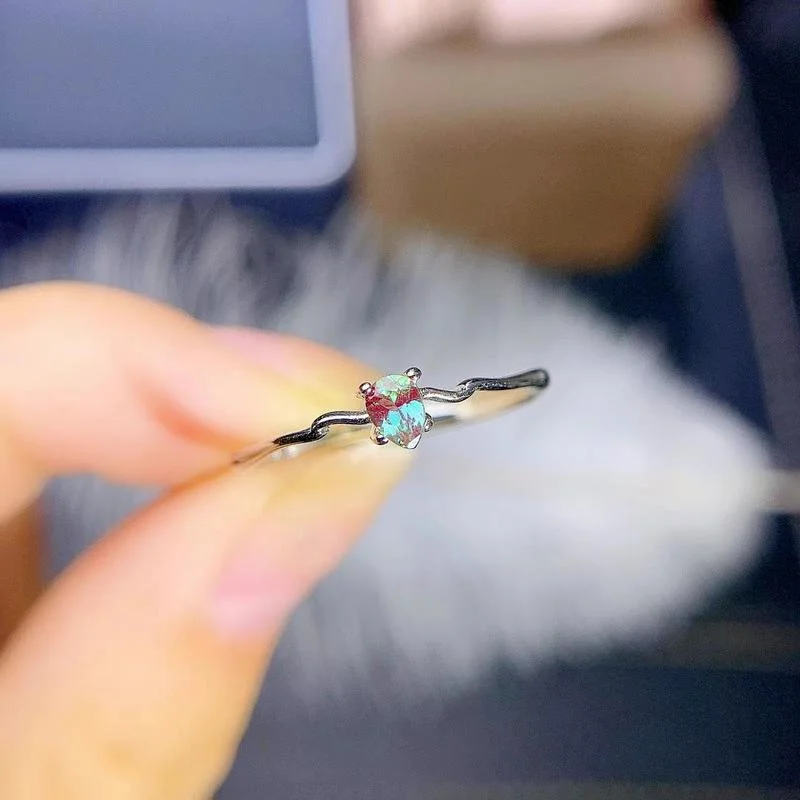 Винтажное Александритовое обручальное кольцо Solid14K из розового золота свадебное