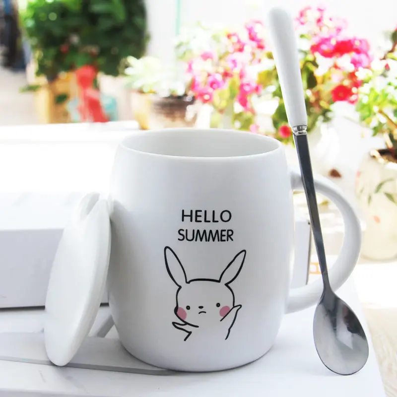 Керамическая чашка с крышкой и ложкой персонализированная офисная кофейная