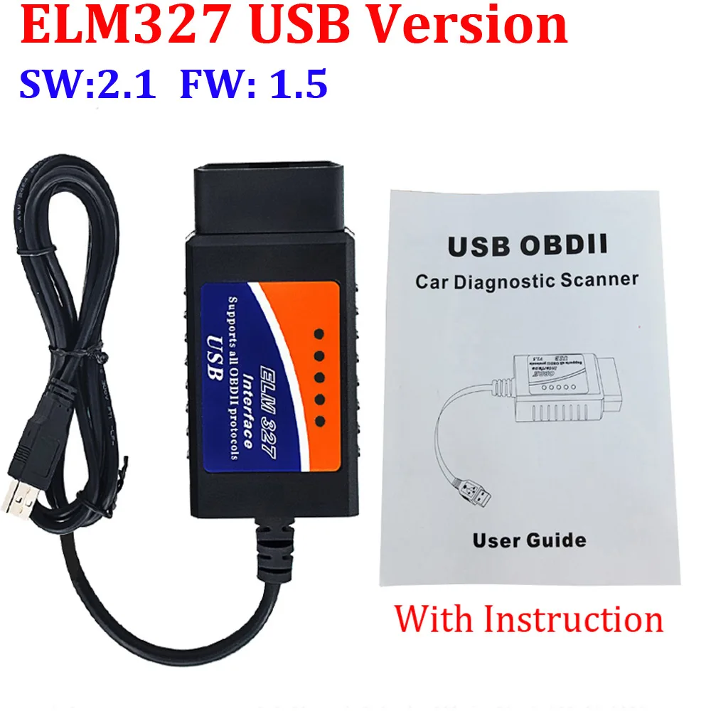 ELM327 USB Горячая Распродажа ELM327 V1.5 OBD2 Диагностический интерфейс Wfi ELM327 Bluetooth ELM327 USB V2.1 Can-Bus сканер Поддержка OBD-II протоколов - Цвет: ELM327 USB