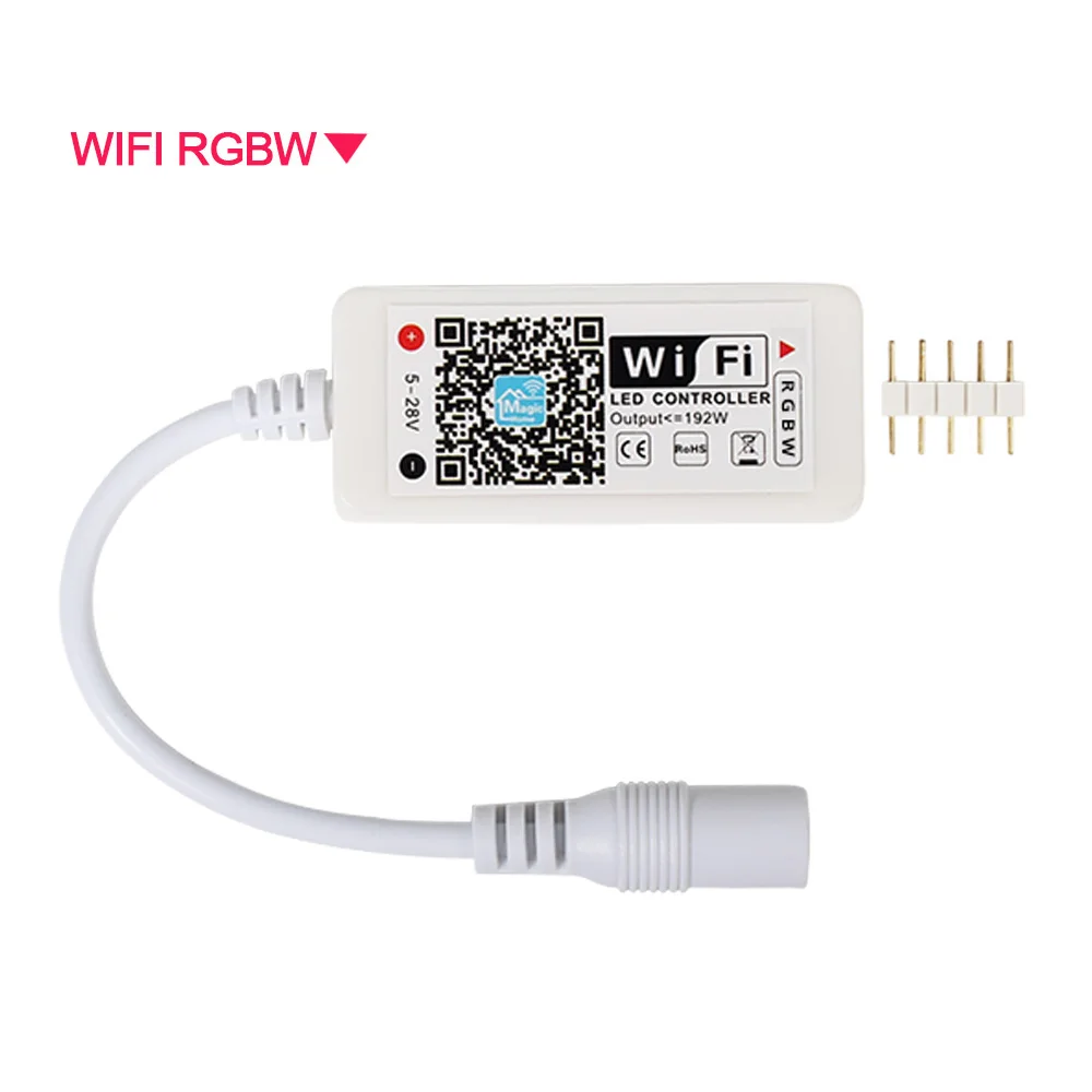 WIFI RGBW Светодиодный светильник Wi-Fi/Bluetooth RGB/RGBW управление Лер DC 5 в 12 В 24 в Android IOS APP Amazon Alexa Google Magic Home IR управление - Испускаемый цвет: WIFI RGBW