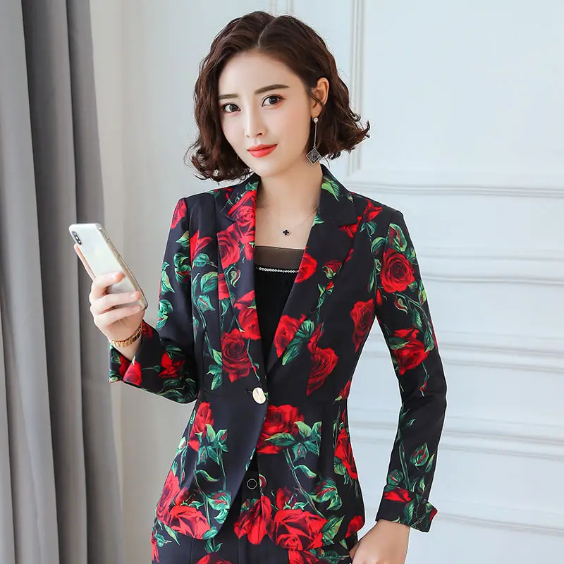 Женский блейзер с цветочным рисунком размеры до 4XL | Женская одежда