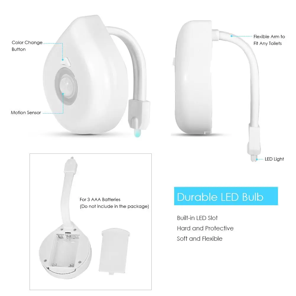 

16 Colors LED Motion Sensor Toilet Light Battery Operated Children Night Lamp Bathroom Decoration WC Nightlight Toilet Seat Lamp