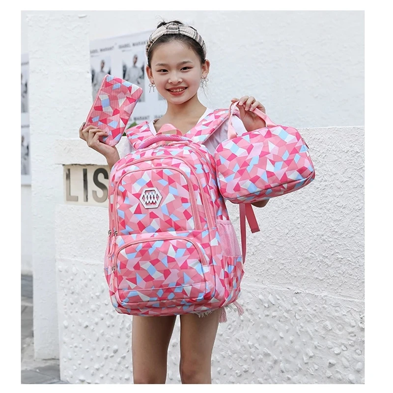 School Supplies for Teenagers Girl Orthopedic Satchel 3Pcs Child Girls Boys Primary Grades 1-3-6 FASHION Backpack Set Schoolbag
