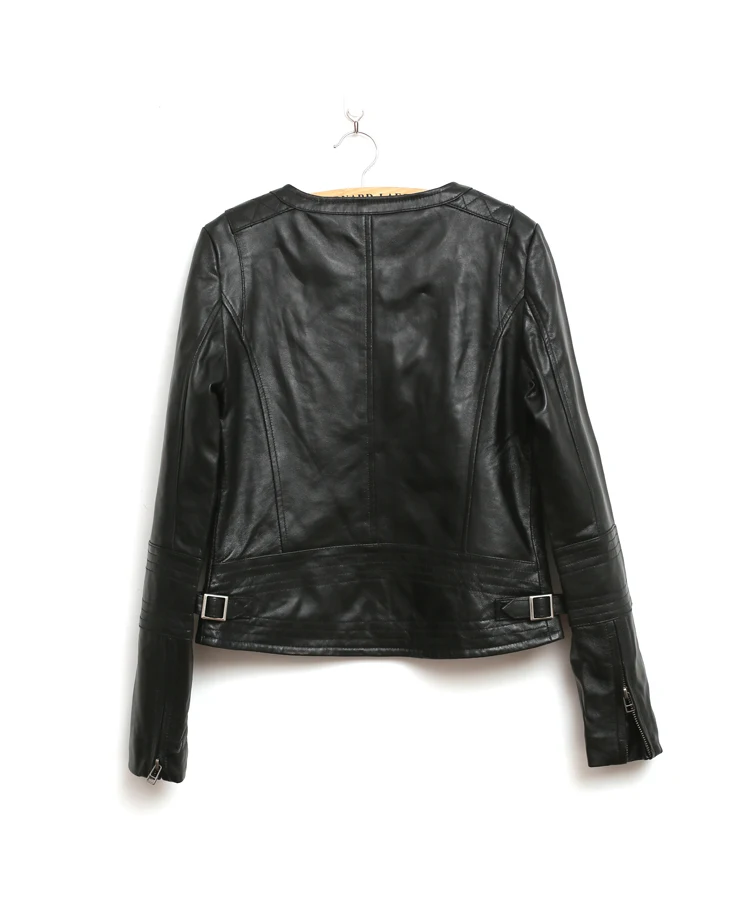 New fashion 2019 women's genuine leather motocycle jackets real natural sheepskin coats for ladies black oversize 3xl 4xl xxxxl