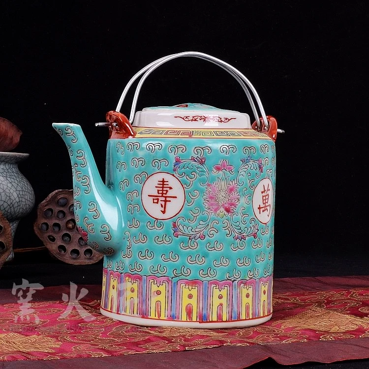 Традиционный Китайский Цзиндэчжэнь керамический сине-белый фарфоровый чайник