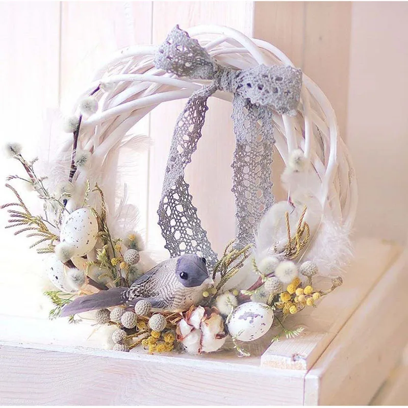 

30cm Wicker Wreath Decor Christmas Rattan Vine Ring Wedding Party Home Decoration Hanging Ornaments Craft DIY Garland Gifts