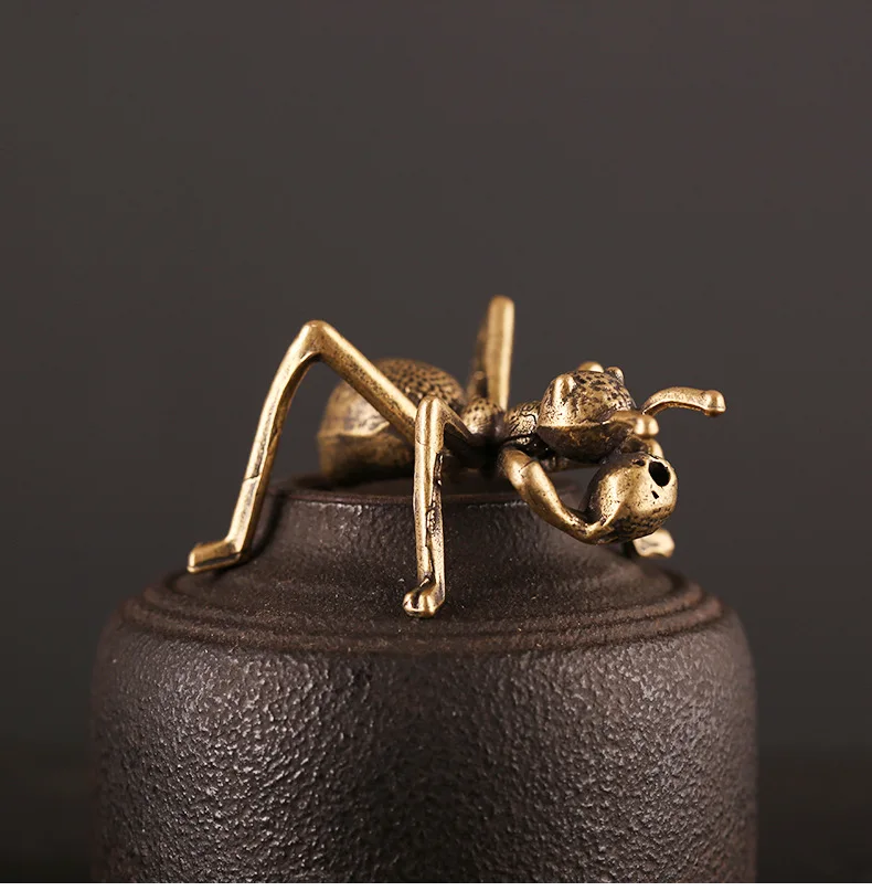 1pc Handmade Mini Brass Ant Ornaments Antique Crafts Pendant Figurine Home Decor | Дом и сад