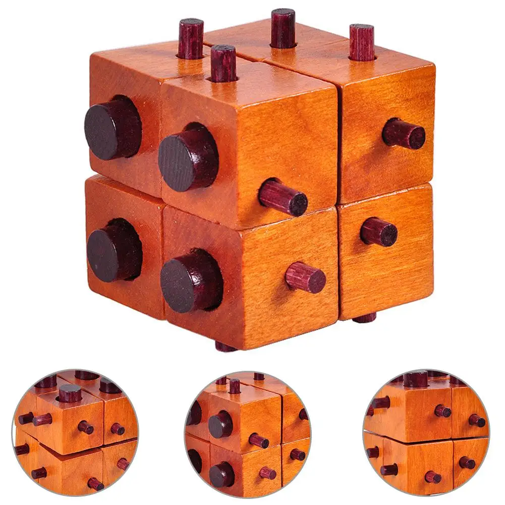 Деревянный куб Kong Ming Luban Lock для взрослых и детей головоломка мозга развивающие