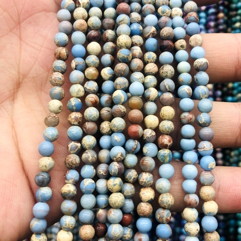 Оптовая продажа 1 шнур натуральная разноцветная искусственная яшма для осадка 4