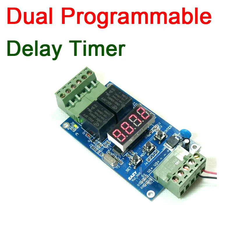 Digital LED Dual Programmable Relay PLC Board Cycle switch Controller / Delay Timer Voltage Detect control DC 12V Battery charge |