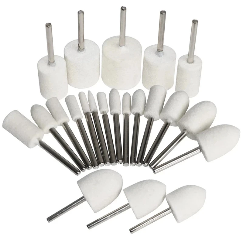 

100pcs Medium Hard Wool Grinding Head Wool Wheel Ball Metal Jade Mold OD 3-10mm Grinding Head For Dremel Drill Rotary Tool