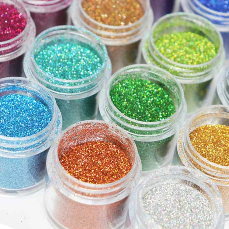 1 коробка голографический Блестящий пигментный порошок лазерный блеск для