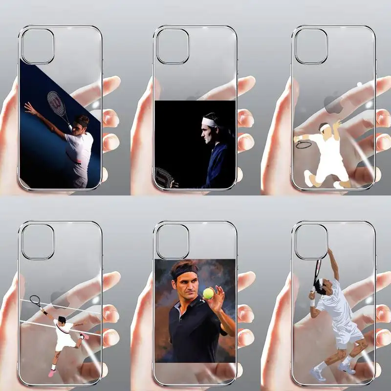 

Roger Federer Phone Case Transparent for iPhone Samsung A S 11 12 6 7 8 9 30 Pro X Max XR Plus lite Clear mobile bag