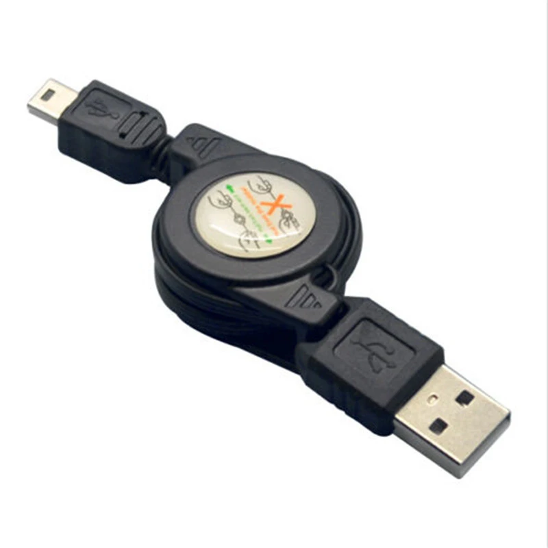 

Portable Retractable 80cm Usb To Mini USB 5pin 2.0 5-Pin B Sync Data Cable Charging Cables Fast Quick Transfer Cord Line Useful