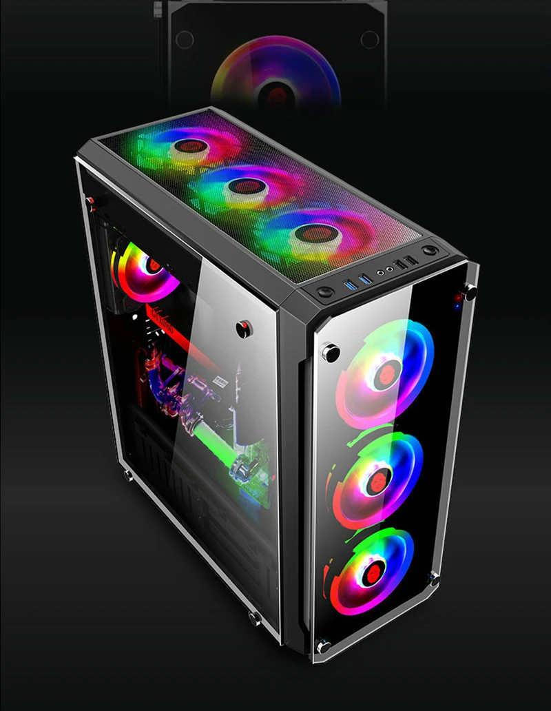 452*208*495 мм E-ATX diy игровой компьютер PC чехол боковая прозрачная стеклянная панель водяное охлаждение настольный корпус основной рамы