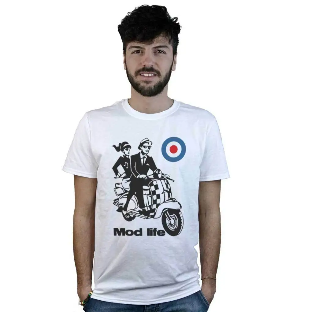 Мод жизни белая рубашка винтажная vespa рисование и мишени модов Великобритания