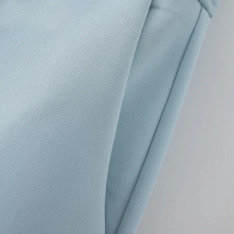 

Women Blue Elegant Solid Blue Shorts Zipper Pockets OL Shorts Pantalones
