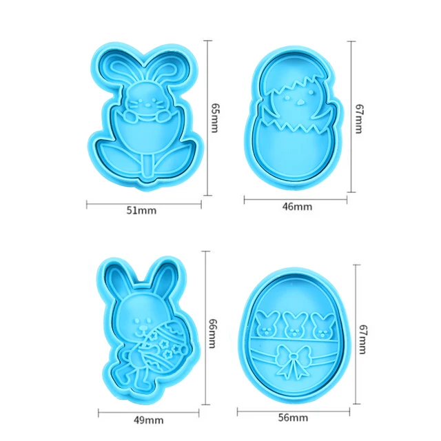 Easter Food Grade Plastic Cookie Mold Animal Biscuit Cutter 3
