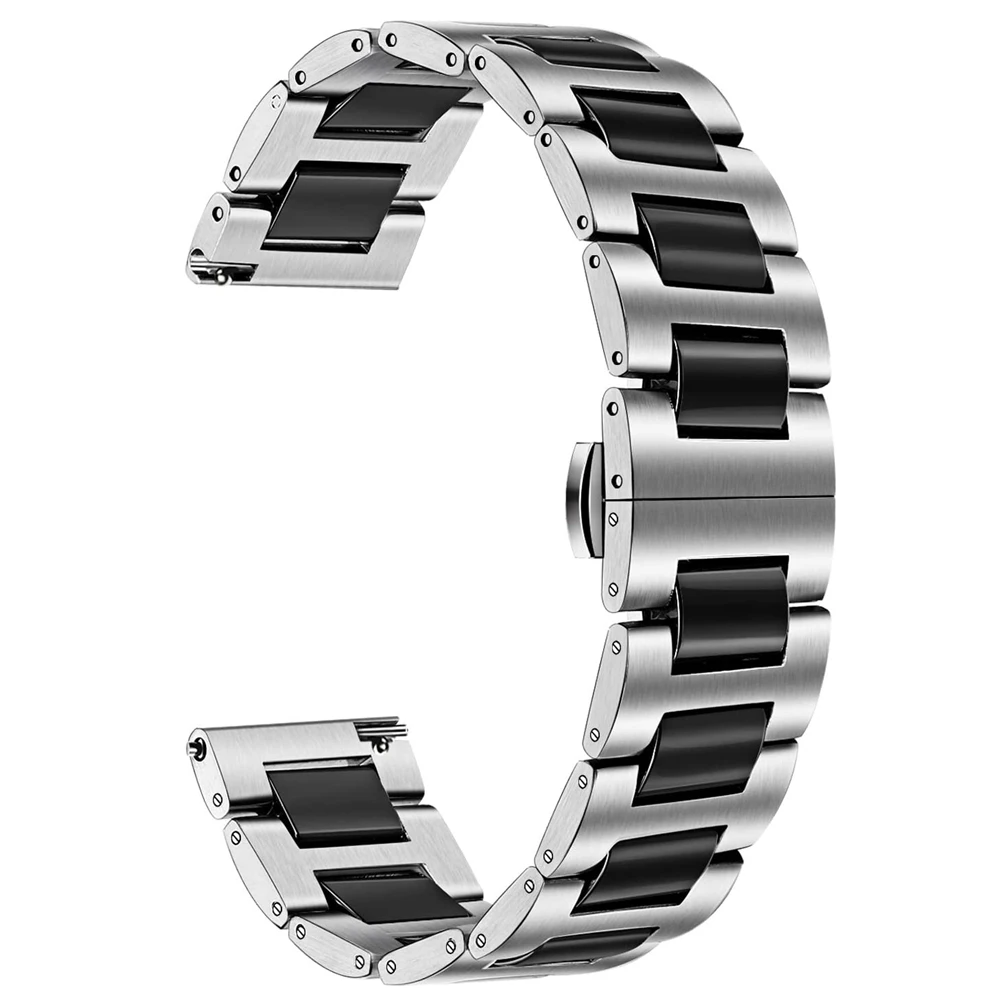 

Ремешок для Samsung Galaxy Watch 3, 41 мм, 45 мм, 20 мм, 22 мм, керамический браслет из нержавеющей стали для Active2, 40 мм, 44 мм