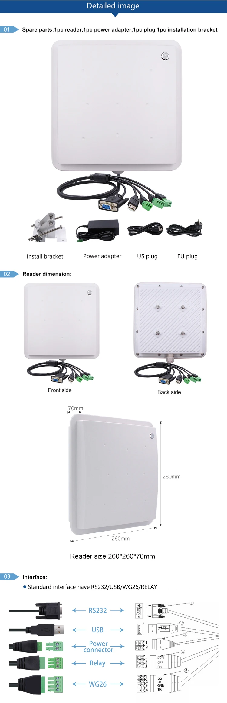 CHAFON 865~ 868 МГц 5 метров rfid uhf считыватель IP66 водонепроницаемый RS232 WG26 реле SDK для парковки и управления складом