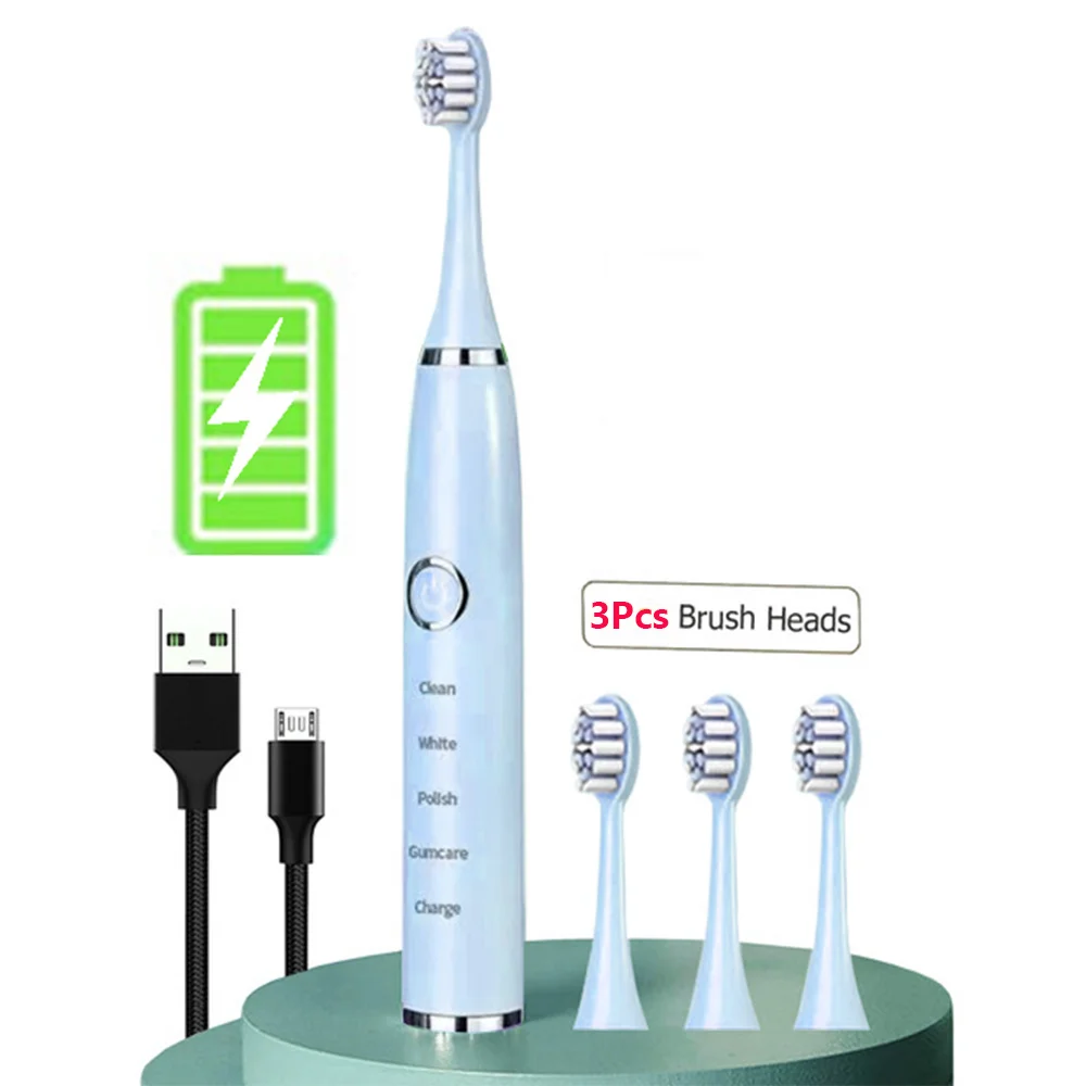 

IPX7 Waterproof Ultrasonic Electric Toothbrush For Adults Rechargeable Electronic Whitening Teeth Brush Portable Toothbrushes