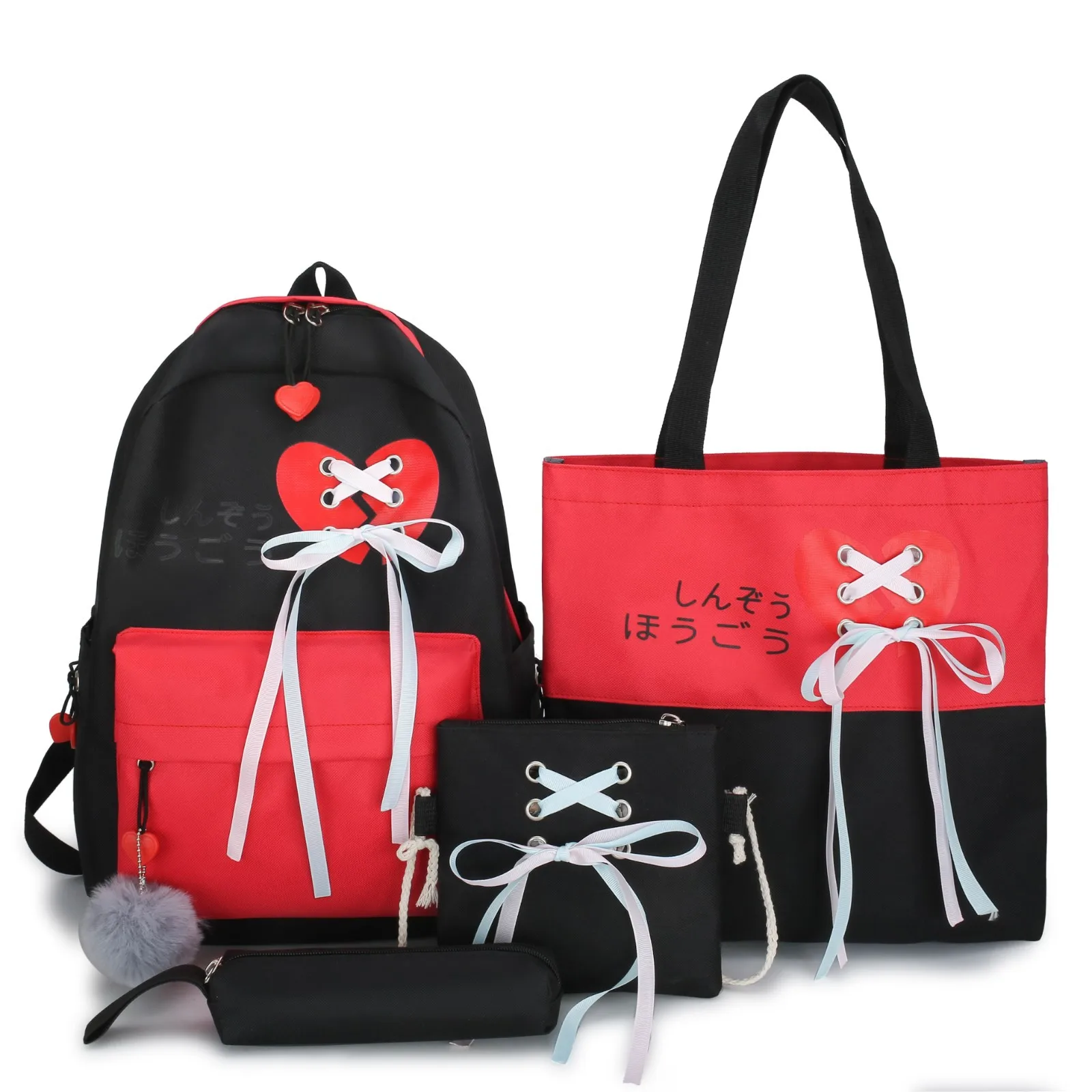 

Women's bag four-piece set fashion shoulder bag ladies ins wind hundred canvas sloping across the small bag