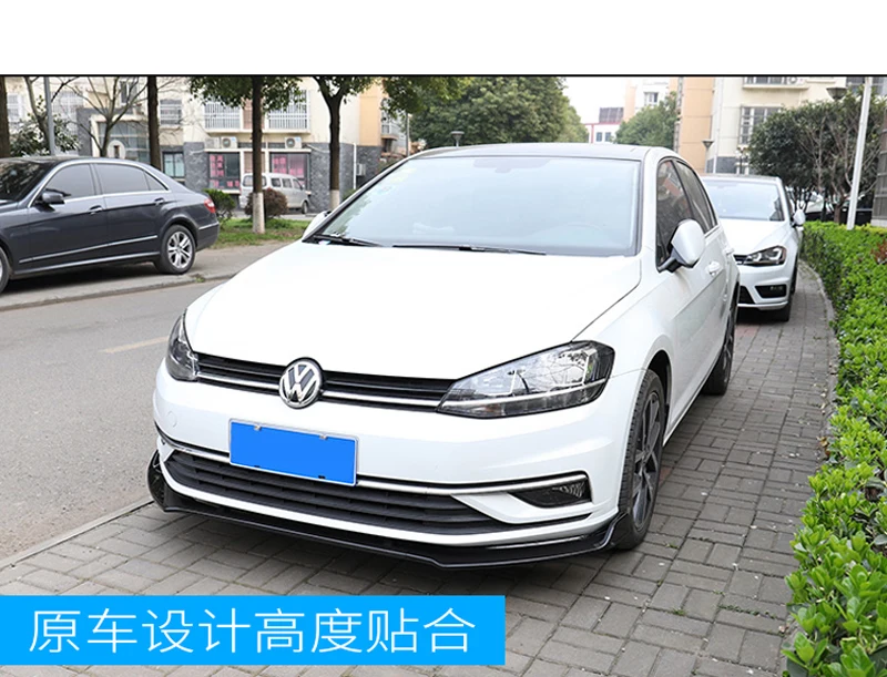 

New 3 Pcs car front bumper lip chin spoiler splitter diffuser ABS color body kit for Volkswagen Golf 7.5 2018-2019