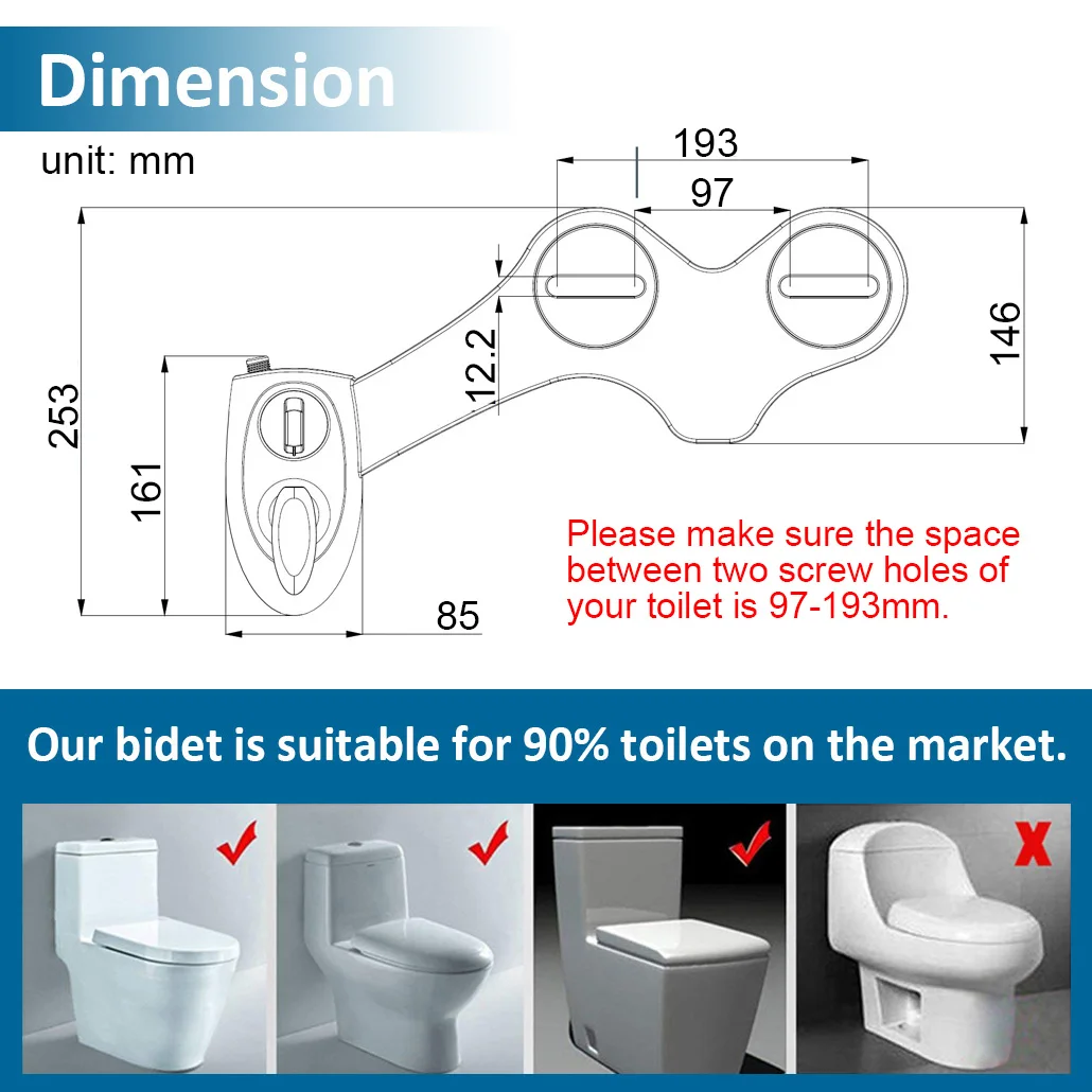 Биде Atalawa AW121 не электрическое биде сиденье для унитаза двойные насадки женской и