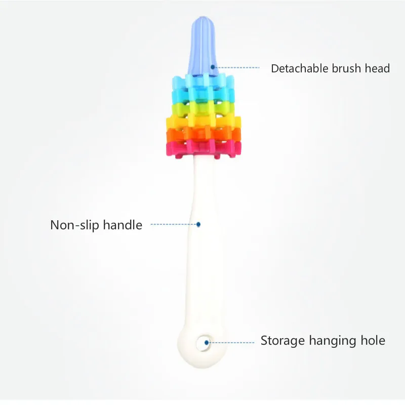 

Soft Silicone Baby Pacifier Cleaning Brushes Creative Design Non-slip Handle Brush Milk Feeding Bottle Popular Type Nipple Brush