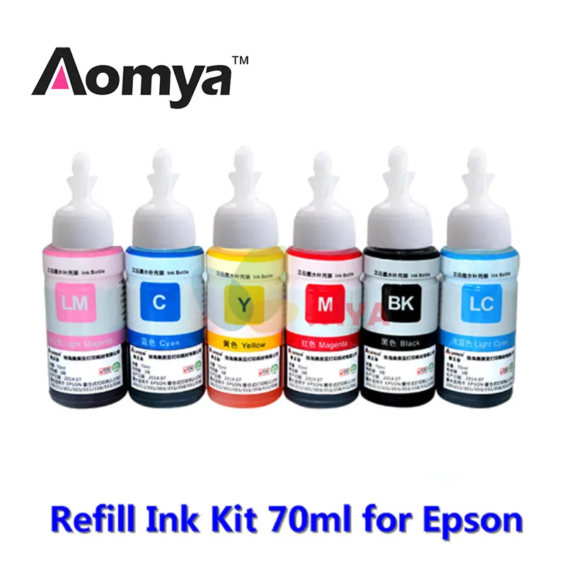 Набор для заправки чернил 6*70 мл чернила принтера EPSON L800 L805 L810 L850 L1800 L351 L350 L551 T6731 T6732